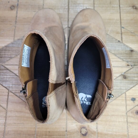 Sorel Joan of Arctic Wedge III Boots Womens 10 Ash Brown Leather Chelseaβ Bootie - Picture 9 of 10